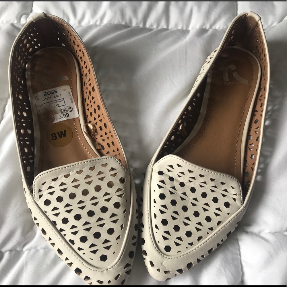 White pointed flats